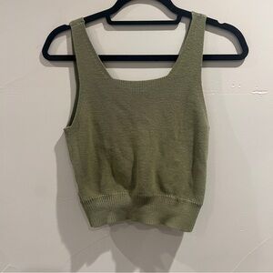 Lou & Grey Green Cropped Sweater Tank - M